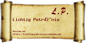 Lichtig Petrónia névjegykártya